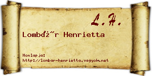 Lombár Henrietta névjegykártya