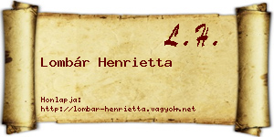Lombár Henrietta névjegykártya