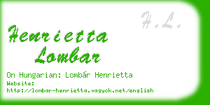 henrietta lombar business card