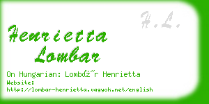 henrietta lombar business card